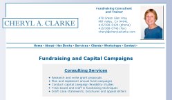 Cheryl A Clarke Fundraising website design graphic