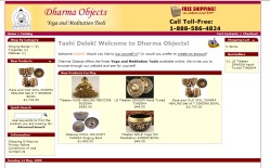 Dharma Objects Yoga and Meditation Tools website design graphic