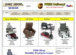 DME Shop Mobility Products website design graphic